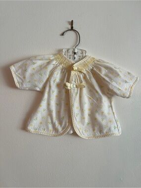 Carter's 1960s Vintage Yellow and White Floral Baby Jacket